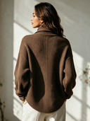 Women's Vintage Casual Asymmetric Single-Breasted Knit Cardigan ZMZ1720I6ZYY