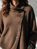 Women's Vintage Casual Asymmetric Single-Breasted Knit Cardigan ZMZ1720I6ZYY
