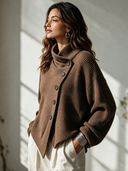 Women's Vintage Casual Asymmetric Single-Breasted Knit Cardigan ZMZ1720I6ZYY