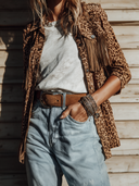 Women's Retro Casual Western Style Leopard Print Fringed Lapel Shirt Jacket ZMZ1895I3ZJY