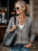 Women's Retro Casual Loose Cotton Yarn Knit Sweater Street Style Cardigan ZMZ1887I9ZJY