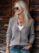 Women's Retro Casual Loose Cotton Yarn Knit Sweater Street Style Cardigan ZMZ1887I9ZJY