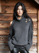 Women's Retro Casual Loose Cotton Yarn Ripped Frayed Edge Western Style Pullover Long-Sleeved Sweater ZMZ1858I5ZJY