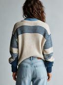 Women's Vintage Casual Striped Knit Cardigan ZMZ1808I3XT