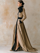 Women's Urban-Style A-Line Maxi Dress With Floral Embellishment ZMZ1847I3XT
