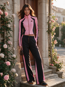 Women's Casual Color-Block Sporty Jacket And Pants Two-Piece Set ZMZ1832I7XT