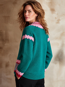 Women's Color-Block Casual Single-Breasted Knit Cardigan ZMZ1837I0XT