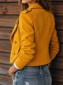 Women's Retro Casual Simple Double-Breasted British Style Short Jacket ZMZ1863I4ZJY