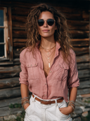 Women's Vintage Casual Street-Style Cotton-Linen Long-Sleeve Shirt ZMZ1865I7ZJY