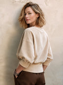 Women's Vintage Light Khaki Faux Suede Three-quarter Sleeve Jacket ZMZ2005I0SWL