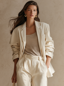 Women's Vintage Corduroy Blazer, Oversized Lapel Single Button Jacket, Casual Loose Long Sleeve Outerwear ZMZ2124I5YZH
