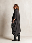 Women's Vintage Casual Loose-Fit Cowl-Neck Maxi Dress ZMZ2158I3XT