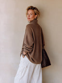 Women's Classic M-Logo Color-Block Turtleneck High-Stretch Knit Sweater ZMZ2173I6SWL