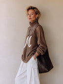 Women's Classic M-Logo Color-Block Turtleneck High-Stretch Knit Sweater ZMZ2173I6SWL