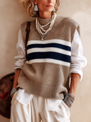 Women's Stylish Color-Block High-Stretch Knit Pullover Vest ZMZ2147I4SWL