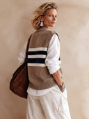 Women's Stylish Color-Block High-Stretch Knit Pullover Vest ZMZ2147I4SWL