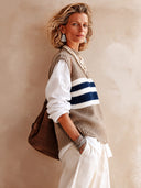 Women's Stylish Color-Block High-Stretch Knit Pullover Vest ZMZ2147I4SWL