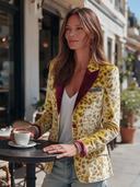 Women's American Retro Leopard Print Velvet Single-Breasted Blazer ZMZ2178I2ZYY