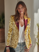 Women's American Retro Leopard Print Velvet Single-Breasted Blazer ZMZ2178I2ZYY