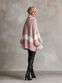 Women's Relaxed-Fit Striped Cable-Knit Turtleneck Sweater ZMZ2203I6XT