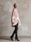 Women's Relaxed-Fit Striped Cable-Knit Turtleneck Sweater ZMZ2203I6XT