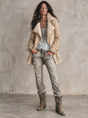 Women's Western-style Faux-shearling Lined Suede Moto Coat ZMZ2367I2XT