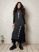 Women's Sleeveless Ribbed Knit Maxi Dress With Button Side Slit ZMZ2390I6YZH