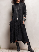 Women's Asymmetric Hem Sparkle Knit Maxi Dress With Pockets ZMZ2339I8YZH