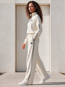 Women's Casual Ribbed Quarter-zip Knit Top And Trousers Two-piece Set ZMZ2445I5XT