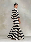 Women's Casual Vacation Striped Waist Tie Fishtail Maxi Dress ZMZ2450I4XT
