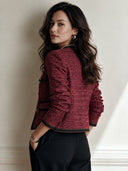 Women's Fashionable Chanel-style Tweed Button Jacket ZMZ2448I4SWL