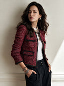 Women's Fashionable Chanel-style Tweed Button Jacket ZMZ2448I4SWL