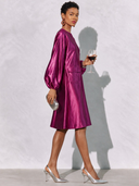 Women's Formal Vintage Elegant Round-Neck Lantern-Sleeve Midi Dress ZMZ2469I1ZYY