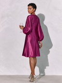 Women's Formal Vintage Elegant Round-Neck Lantern-Sleeve Midi Dress ZMZ2469I1ZYY