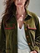 Women's American Retro Casual Velvet Jacket With Lapel, Multiple Pockets, And Single-Breasted Closure ZMZ2410I2ZYY