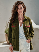 Women's American Retro Casual Velvet Jacket With Lapel, Multiple Pockets, And Single-Breasted Closure ZMZ2410I2ZYY