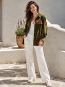 Women's American Retro Casual Velvet Jacket With Lapel, Multiple Pockets, And Single-Breasted Closure ZMZ2410I2ZYY