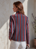 Women's American Retro Casual Stand-Collar Zip-Up Printed Velour Jacket ZMZ2425I7ZYY