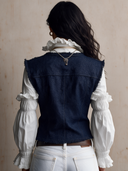 Women's Vintage Casual Denim Fringe Vest ZMZ2442I8ZJY