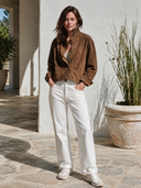 Women's Vintage-Style Casual Faux Suede Jacket With Stand Collar, Long Sleeves, And Single-Breasted Button Closure ZMZ2489I2ZYY