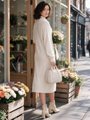 Women's Solid Color Turtleneck Long Sleeve Knit Midi Dress ZMZ2484I4XT