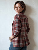 Women's Casual Vintage Plaid Faux-Wool Two-Button Blazer ZMZ2888I6SWL