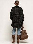 Women's Vintage-Style Black Tweed Shirt Jacket ZMZ2861I2XT
