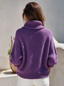 Women's Vintage-Style Elegant Knit Cardigan With Lapel, Asymmetric Placket, And Single-Breasted Closure ZMZ2886I6ZYY