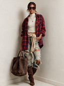 Women's Casual Plaid Collared Long-sleeved Shirt ZMZ2985I9XT