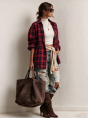 Women's Casual Plaid Collared Long-sleeved Shirt ZMZ2985I9XT