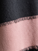 Women's Black And Pink Colorblock Knit Dress With Balloon Sleeves And Gathered Hem ZMZ2986I4YZH