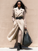 Women's Retro Casual Solid Color Warm Plush Collar Sleeveless Long Coat Vest ZMZ2902I0ZJY