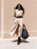 Women's Retro Casual Solid Color Warm Plush Collar Sleeveless Long Coat Vest ZMZ2902I0ZJY