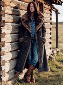 Women's Retro Casual Double-Breasted Faux Wool Lapel Long Coat ZMZ3001I2XT
